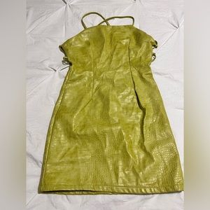 Forever 21 Mini Dress Faux Leather Lime Green Size S
